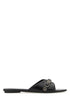 Balenciaga Women Black Leather Slippers by Luosophy