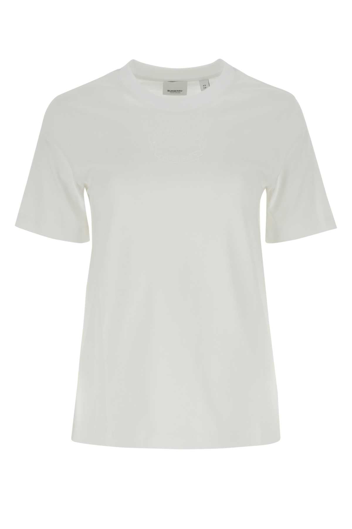 Burberry Women White Cotton T-Shirt by Luosophy