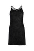 Chloe Women Black Crochet Mini Dress by Luosophy