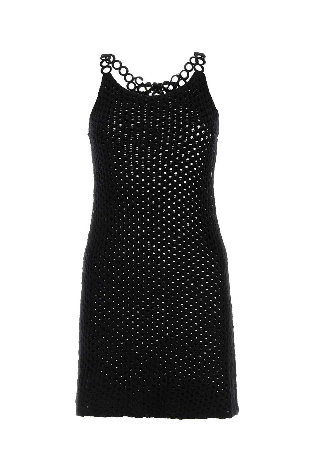 Chloe Women Black Crochet Mini Dress by Luosophy