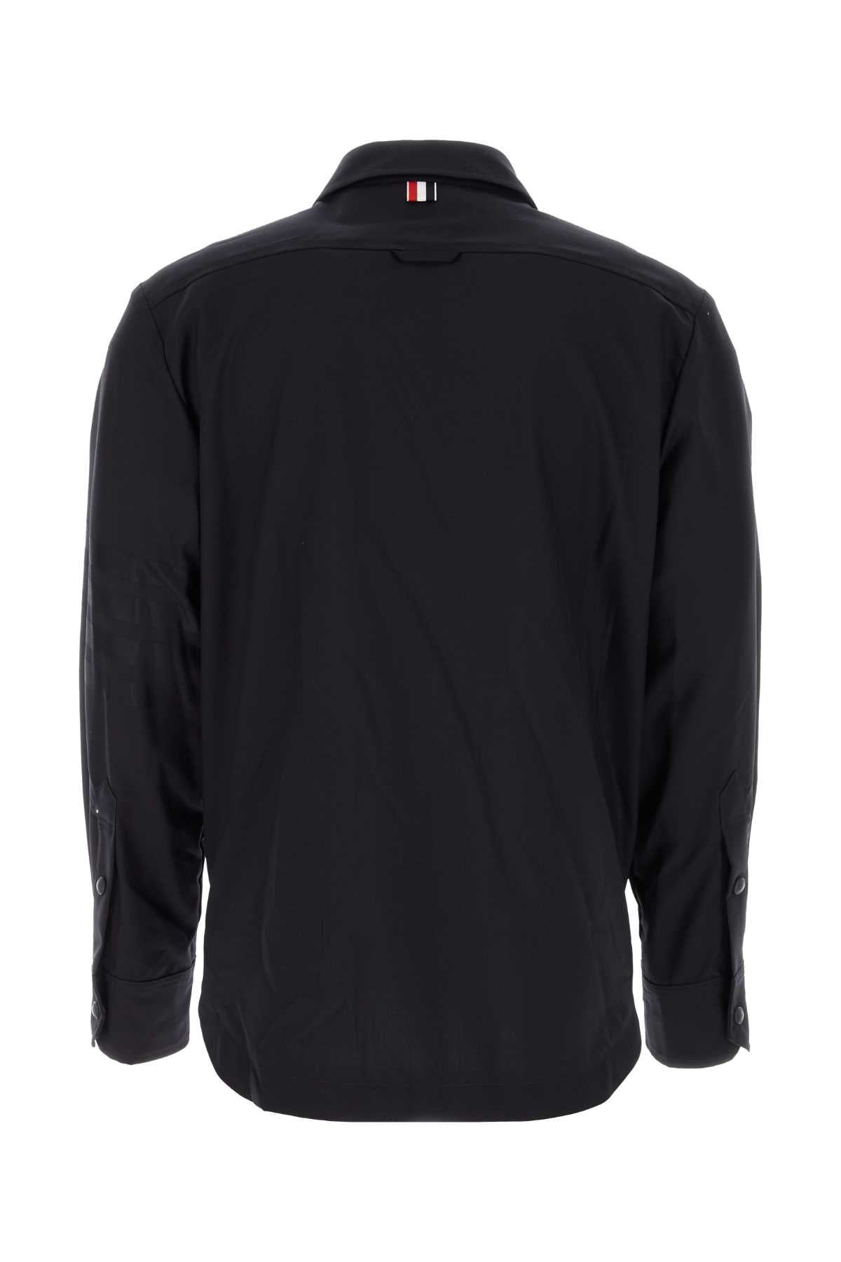 Thom Browne Men Midnight Blue Wool Shirt by Luosophy