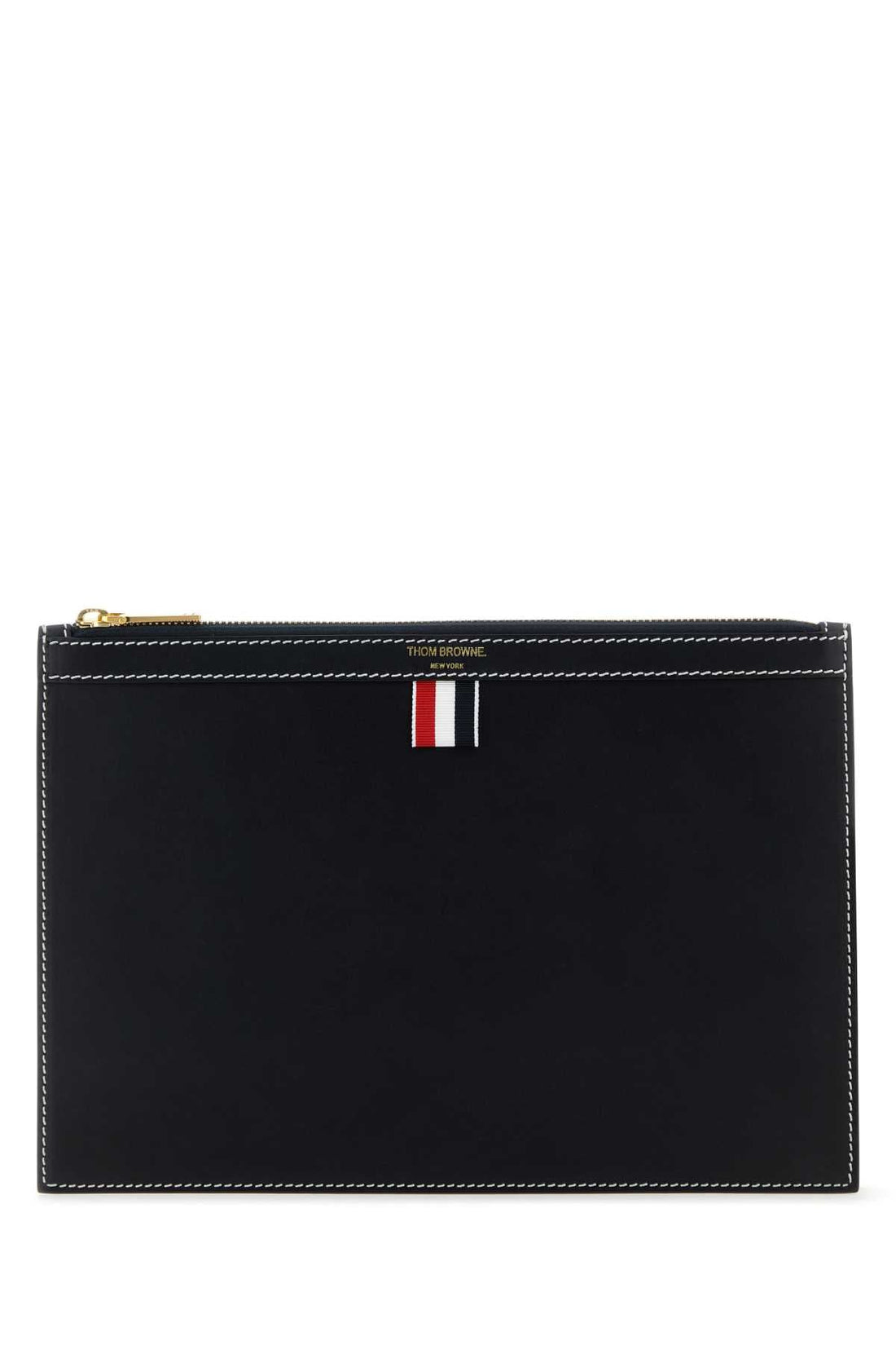 Thom Browne Men Midnight Blue Leather Document Case by Luosophy