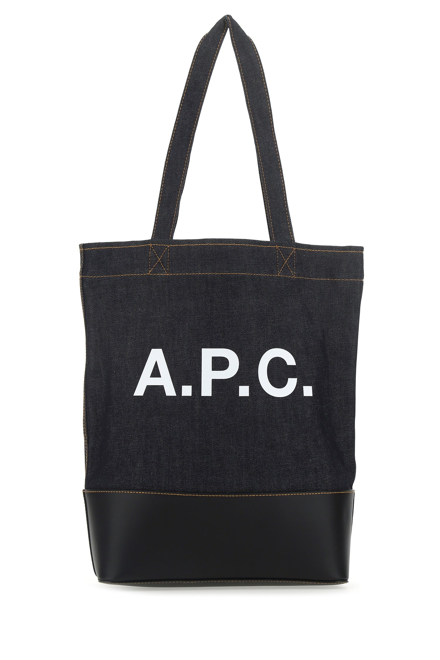 A.P.C. Men Blue Denim And Leather Shopping Bag by Luosophy