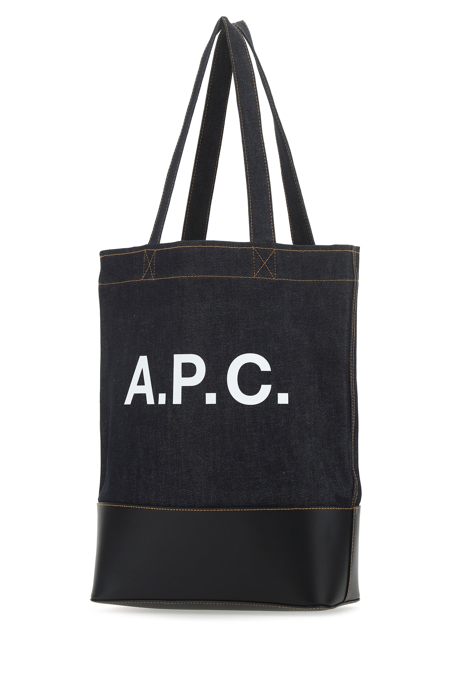 A.P.C. Men Blue Denim And Leather Shopping Bag by Luosophy