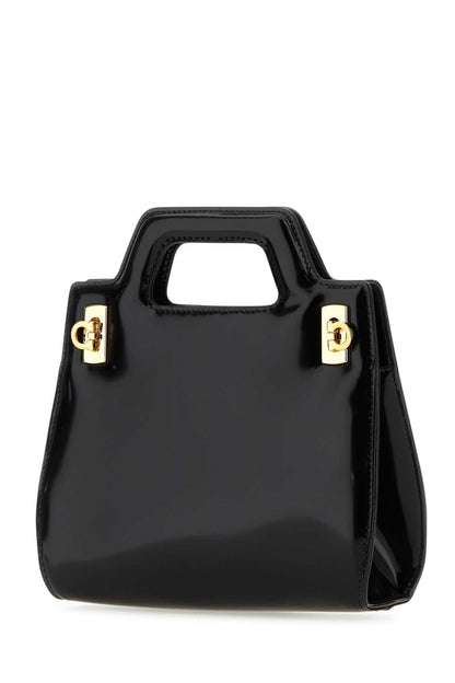 Salvatore Ferragamo Women Black Leather Mini Wanda Handbag by Luosophy