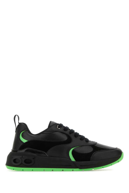 Salvatore Ferragamo Men Black Leather Cosimina Sneakers