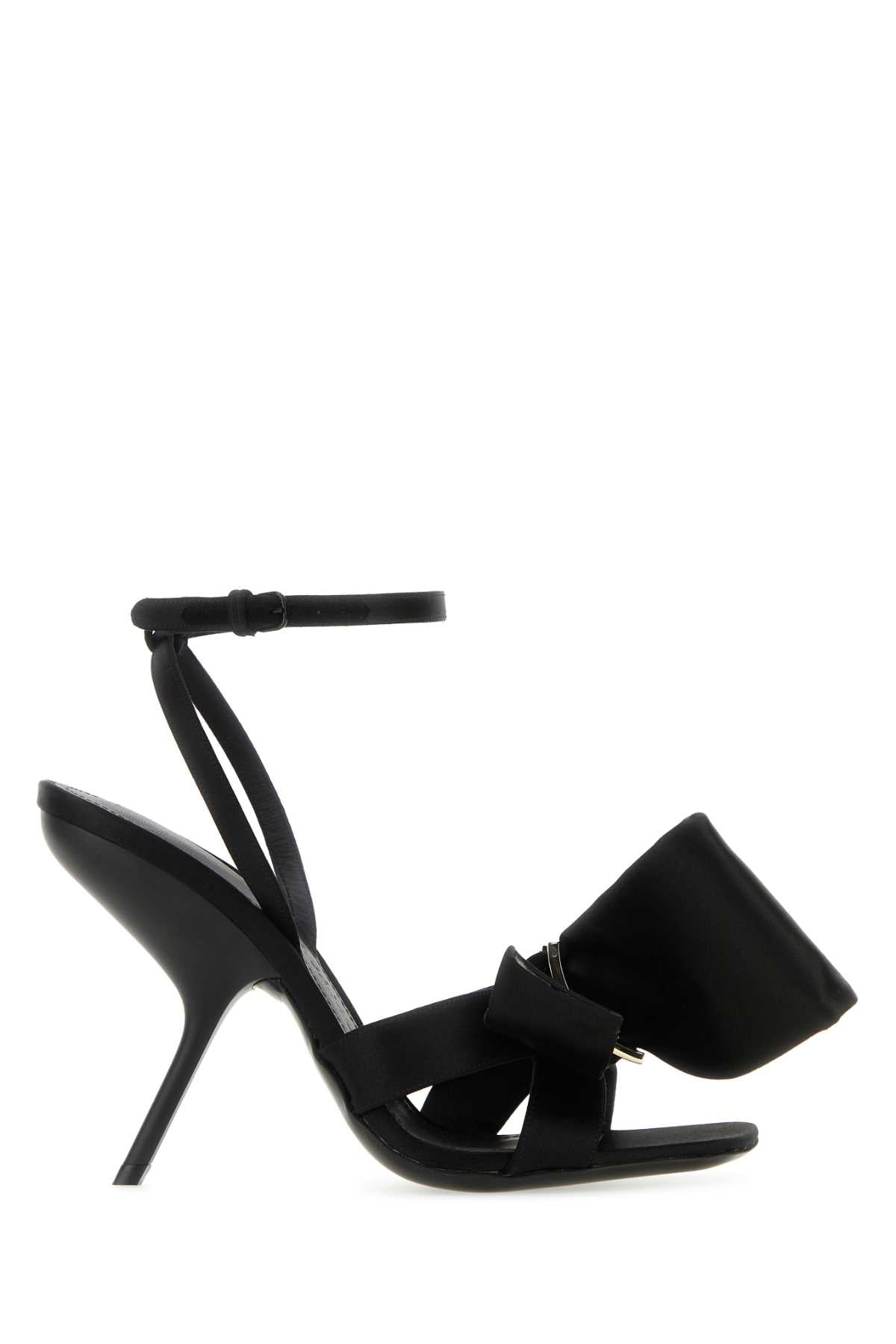 Salvatore Ferragamo Women Black Satin Sandals by Luosophy