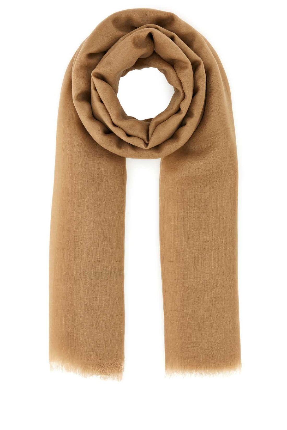 Salvatore Ferragamo Women Camel Cashmere Scarf by Luosophy