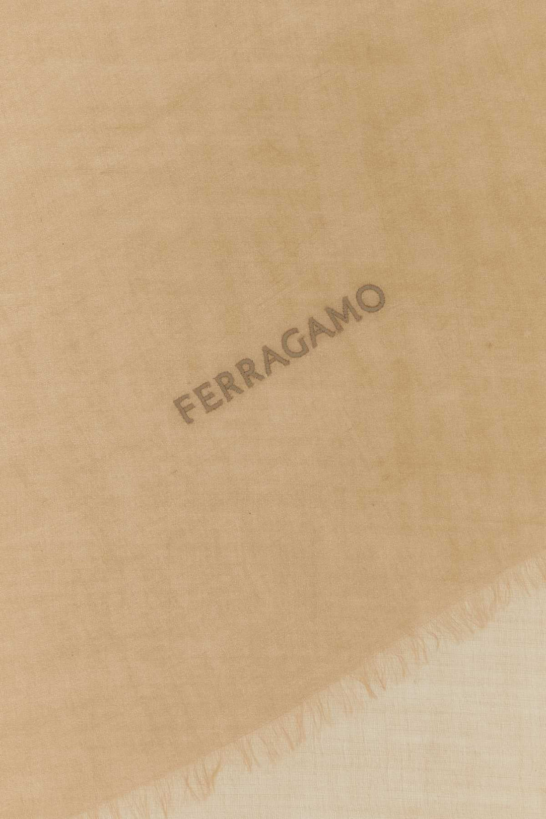 Salvatore Ferragamo Women Camel Cashmere Scarf by Luosophy