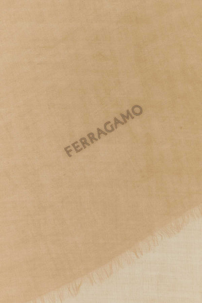 Salvatore Ferragamo Women Camel Cashmere Scarf by Luosophy