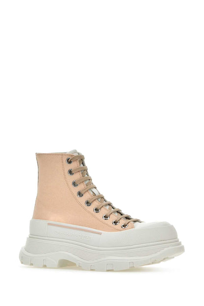 Alexander Mcqueen Women Skin Pink Canvas Tread Slick Sneakers