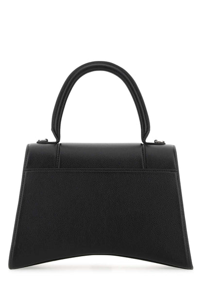 Balenciaga Women Black Leather Hourglass Handbag by Luosophy
