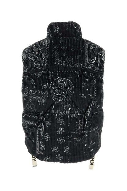 Khrisjoy Men Printed Corduroy Oversize Sleeveless Down Jacket