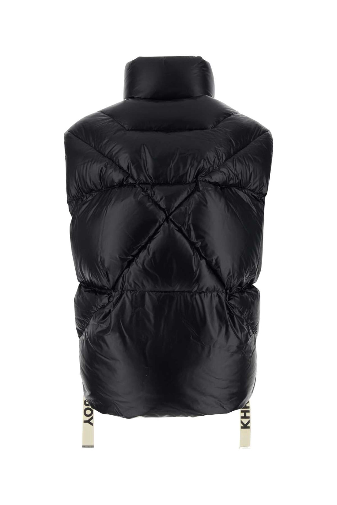 Khrisjoy Men Black Nylon Sleeveless Puff Shiny Down Jacket by Luosophy