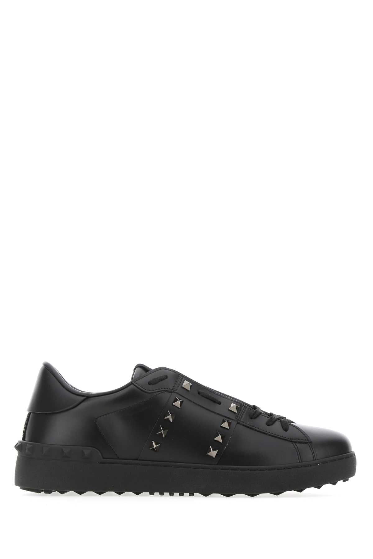 Valentino Garavani Men Black Leather Rockstud Untitled Sneakers by Luosophy