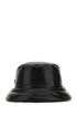 Prada Women Black Nappa Leather Padded Hat by Luosophy