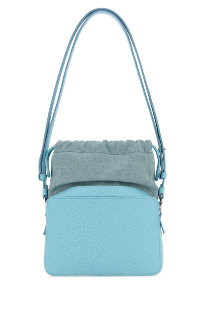 Maison Margiela Women Light Blue Leather And Fabric 5Ac Bucket Bag by Luosophy