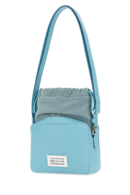 Maison Margiela Women Light Blue Leather And Fabric 5Ac Bucket Bag  DestGlow
