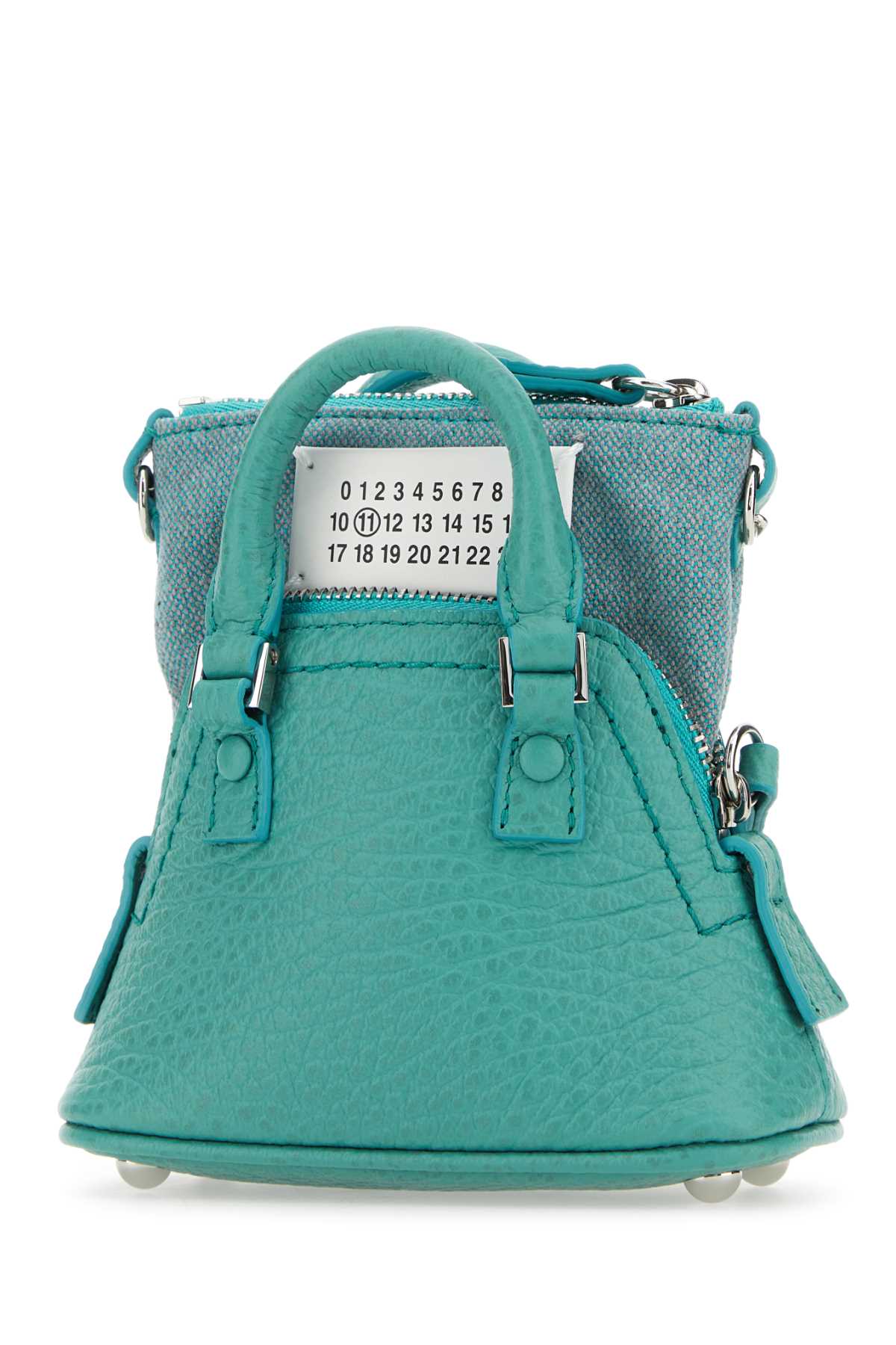 Maison Margiela Women Sea Green Leather And Fabric 5Ac Classique Baby Handbag by Luosophy