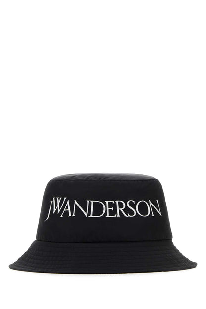 Jw Anderson Unisex Black Nylon Blend Bucket Hat by Luosophy