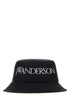 Jw Anderson Unisex Black Nylon Blend Bucket Hat by Luosophy