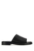 Salvatore Ferragamo Men Black Nappa Leather Slippers by Luosophy