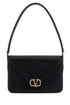 Valentino Garavani Women Black Leather Vlogo Shoulder Bag by Luosophy