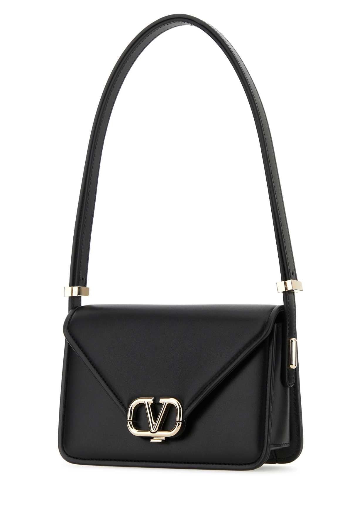 Valentino Garavani Women Black Leather Vlogo Crossbody Bag by Luosophy