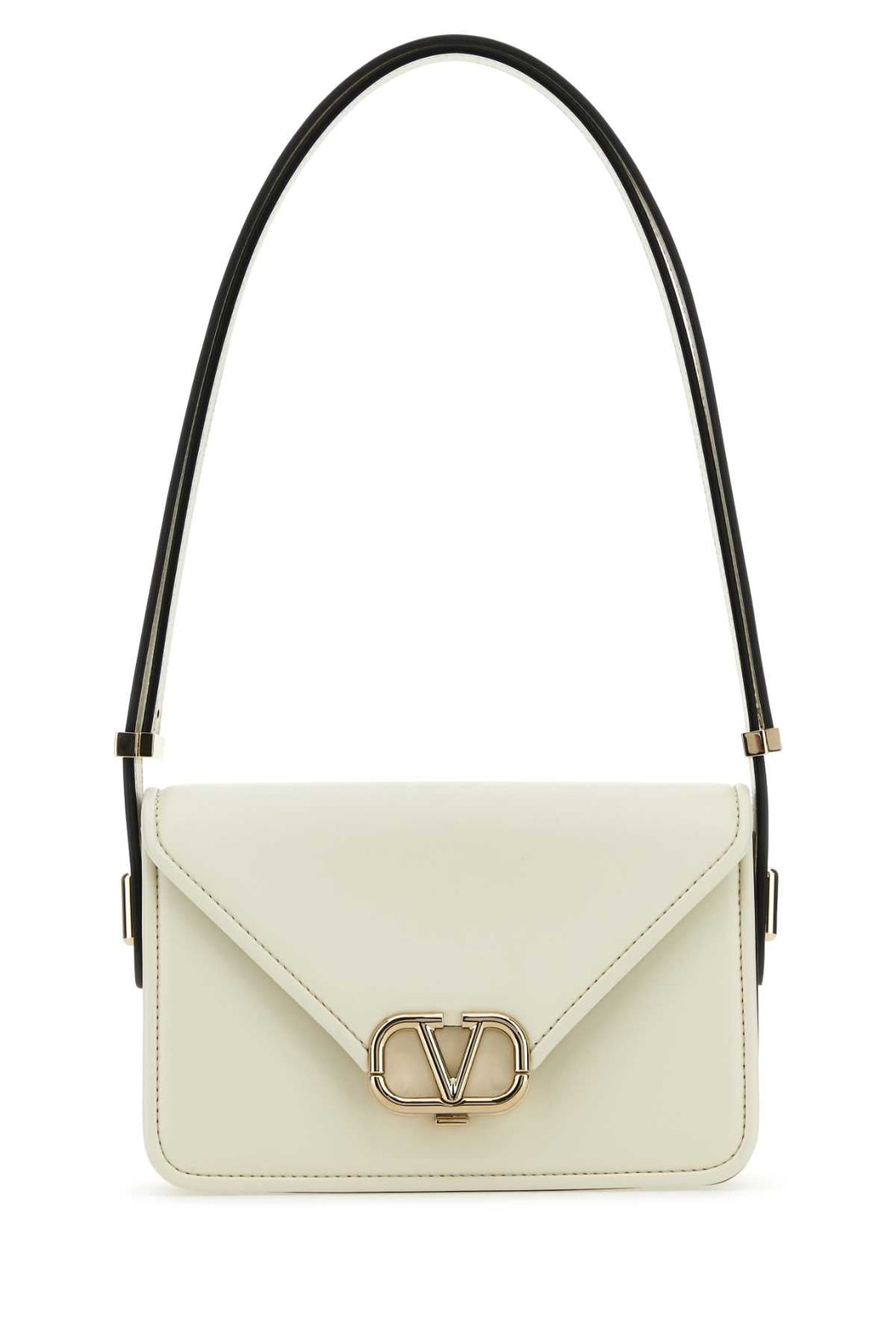 Valentino Garavani Women Ivory Leather Vlogo Crossbody Bag by Luosophy