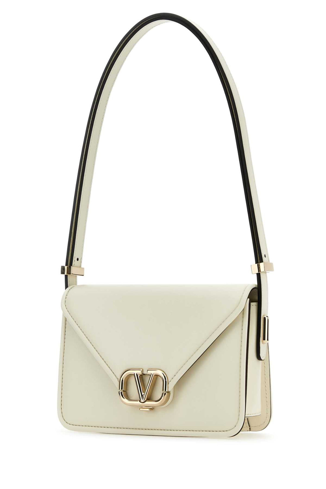 Valentino Garavani Women Ivory Leather Vlogo Crossbody Bag by Luosophy