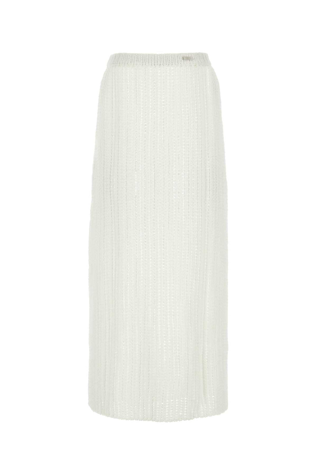 Salvatore Ferragamo Women White Cotton Skirt by Luosophy