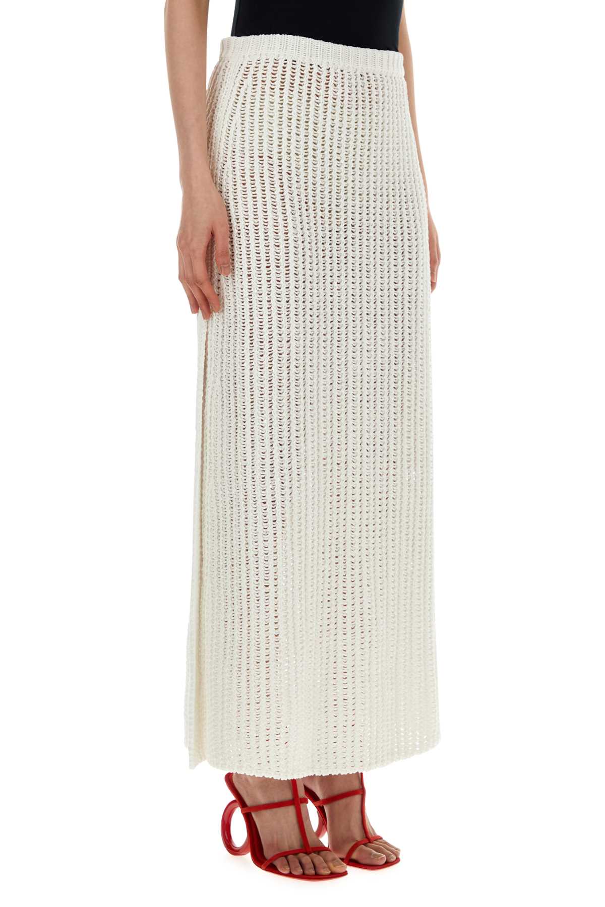 Salvatore Ferragamo Women White Cotton Skirt by Luosophy