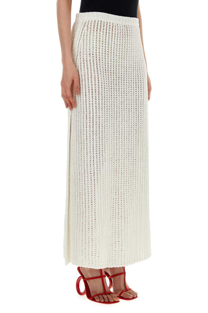 Salvatore Ferragamo Women White Cotton Skirt by Luosophy
