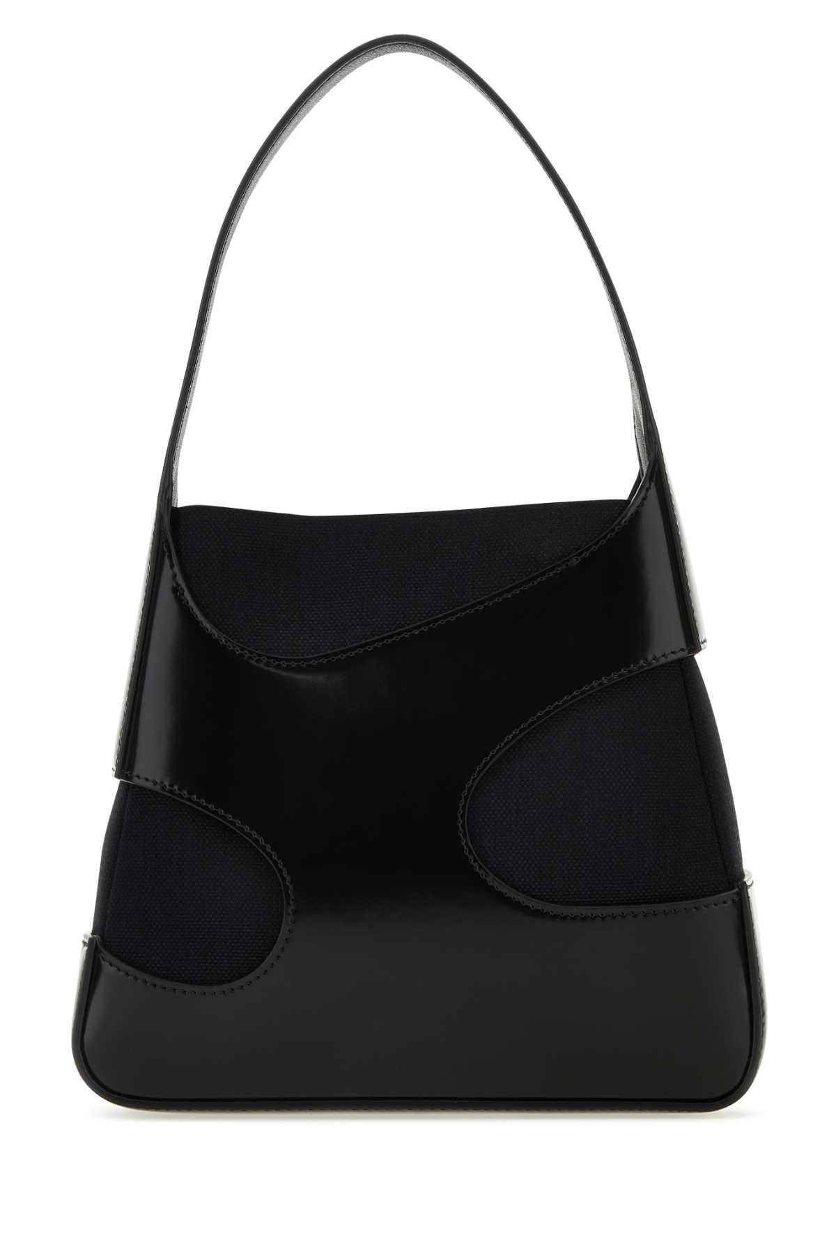 Salvatore Ferragamo Women Black Leather And Canvas Cut Out S Handbag by Luosophy