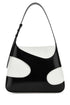 Salvatore Ferragamo Women Two-Tone Leather And Canvas Cut Out L Shoulder Bag by Luosophy