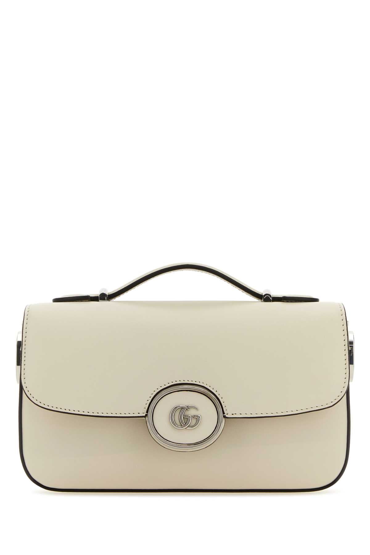 Gucci Women Ivory Leather Mini Petite Gg Handbag by Luosophy