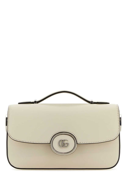 Gucci Women Ivory Leather Mini Petite Gg Handbag by Luosophy