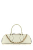 Valentino Garavani Women Ivory Leather Rockstud East-West Handbag by Luosophy