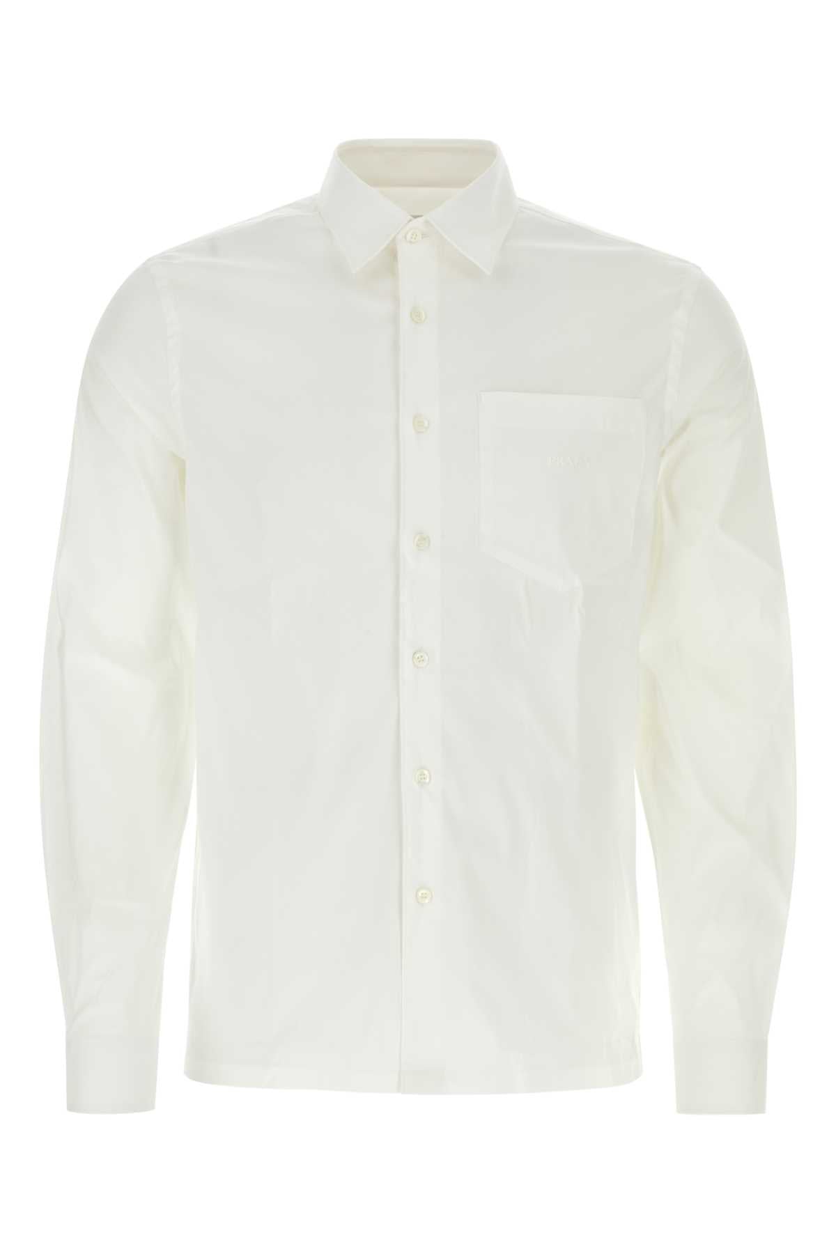Prada Men White Poplin Shirt by Luosophy