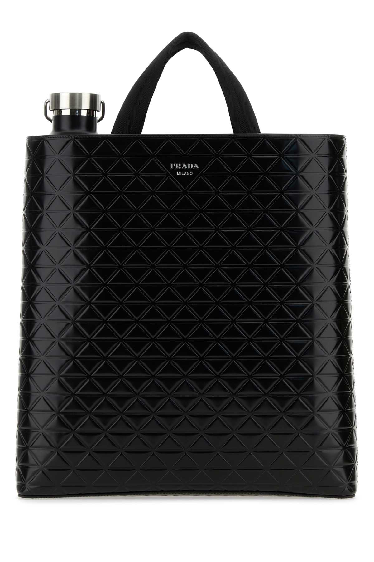 Prada Men Black Leather Shopping Bag by Luosophy