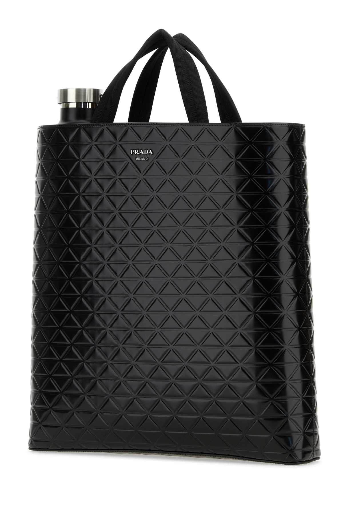 Prada Men Black Leather Shopping Bag by Luosophy
