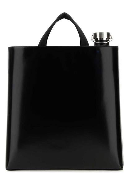 Prada Men Black Leather Shopping Bag by Luosophy