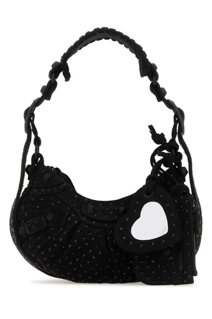 Balenciaga Women Embellished Denim Le Cagole Xs Shoulder Bag by Luosophy
