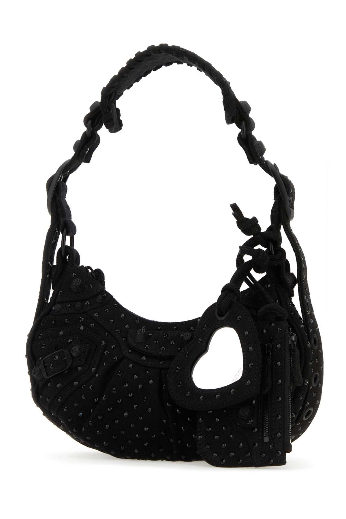 Balenciaga Women Embellished Denim Le Cagole Xs Shoulder Bag by Luosophy