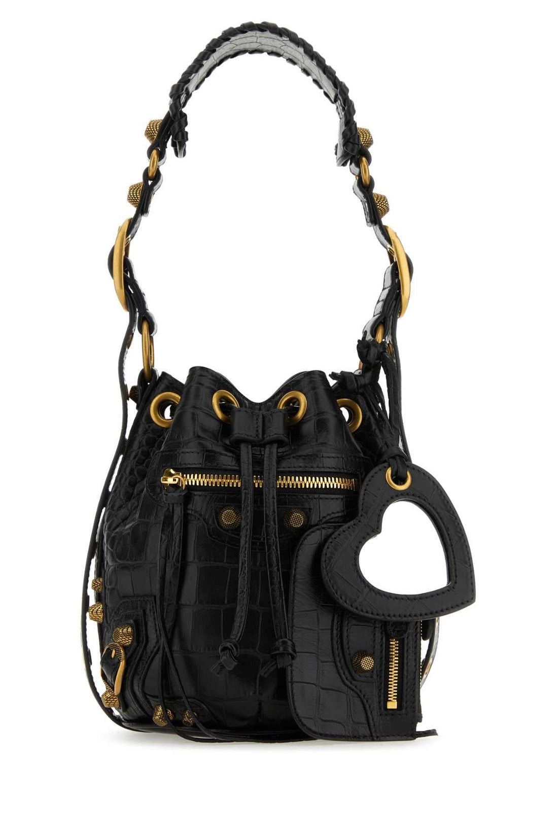 Balenciaga Women Black Leather Le Cagole Xs Bucket Bag by Luosophy