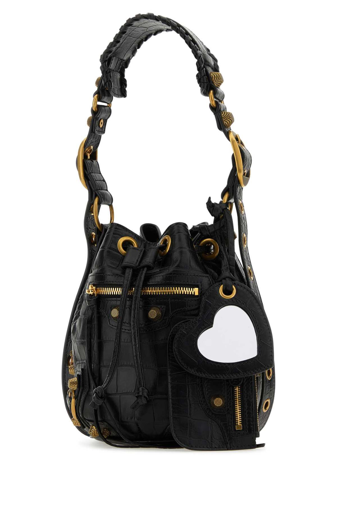 Balenciaga Women Black Leather Le Cagole Xs Bucket Bag by Luosophy