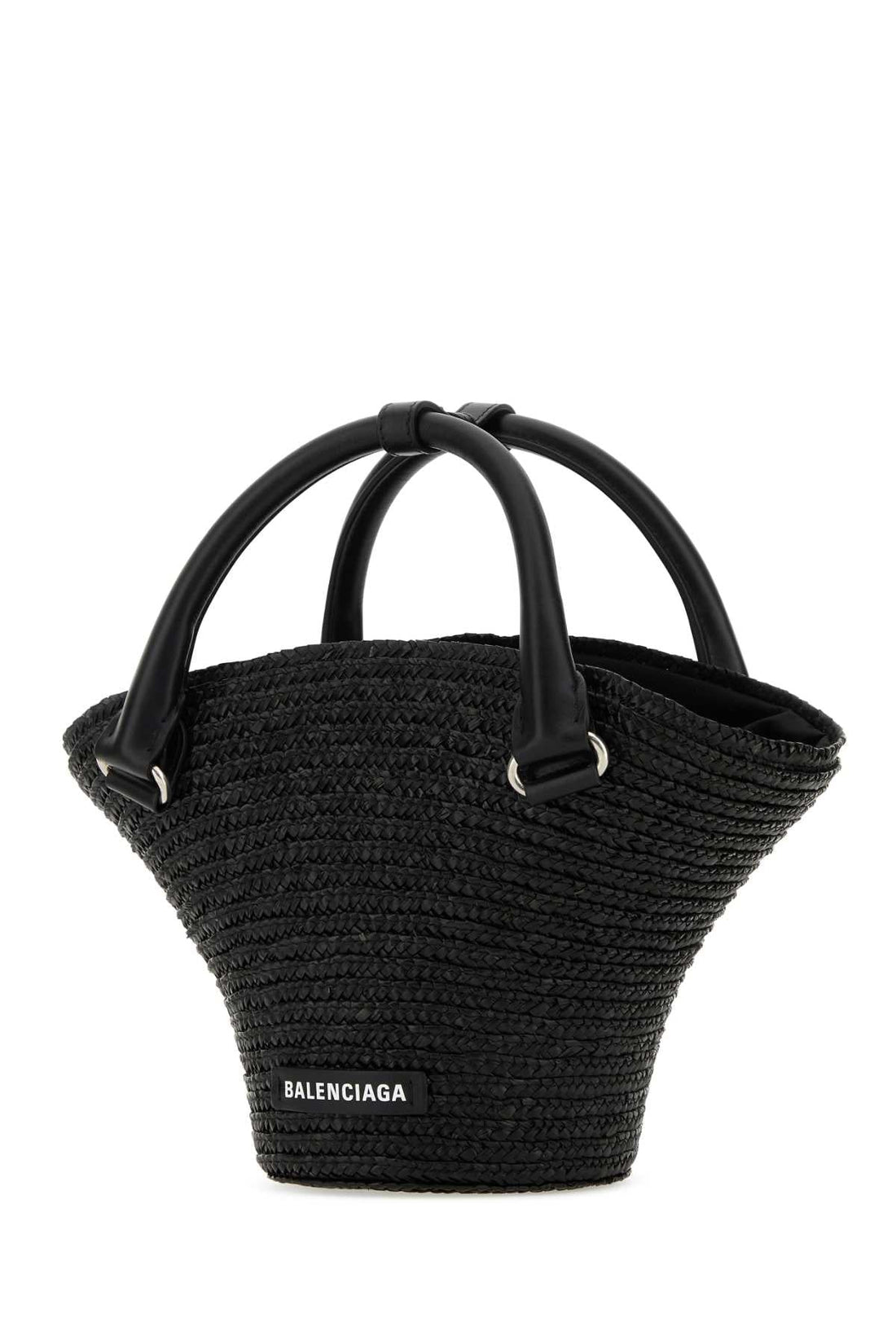 Balenciaga Women Black Straw Mini Beach Handbag by Luosophy
