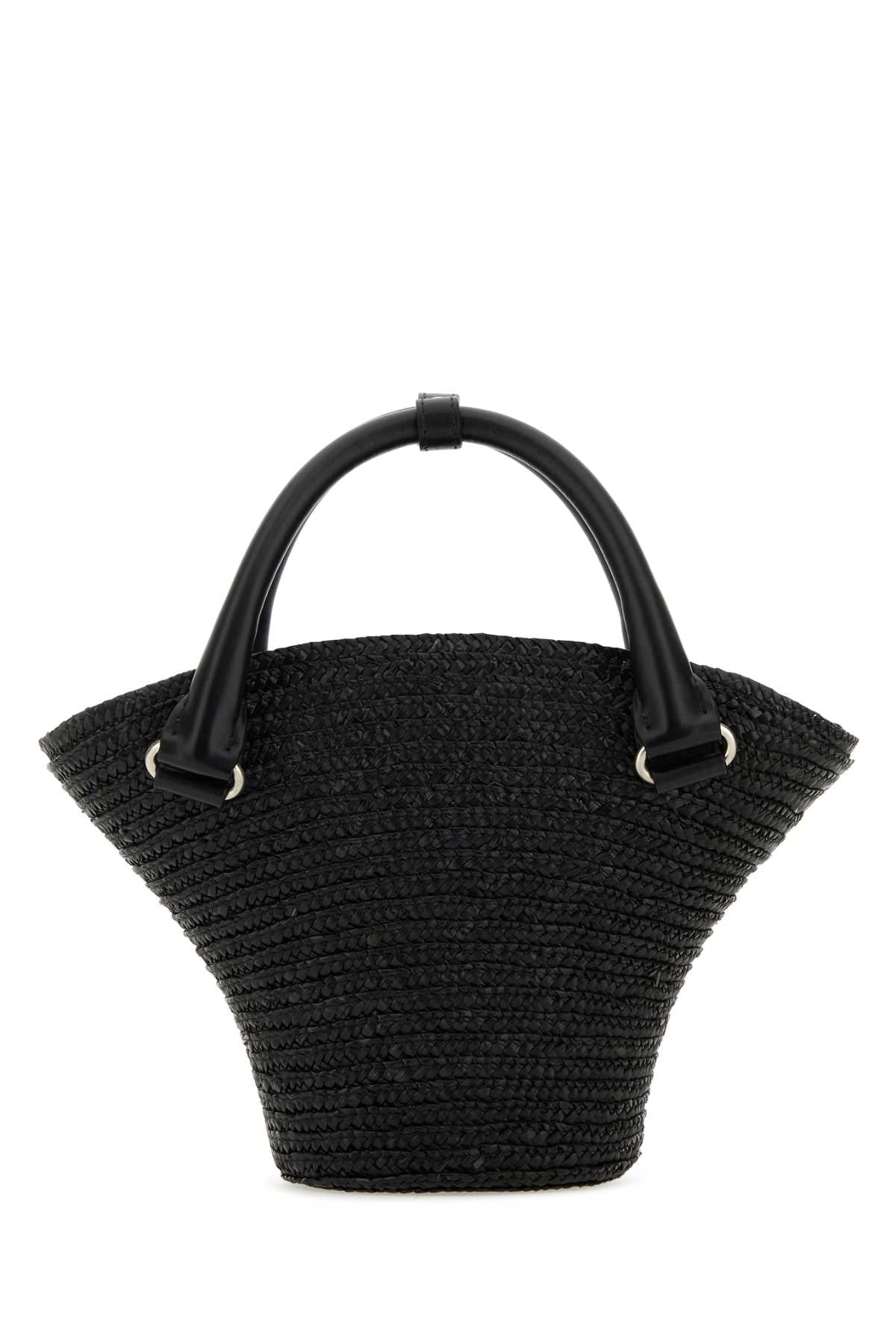Balenciaga Women Black Straw Mini Beach Handbag by Luosophy