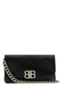 Balenciaga Women Black Leather Medium Bb Soft Flap Clutch by Luosophy