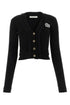Alessandra Rich Women Black Wool Blend Cardigan by Luosophy